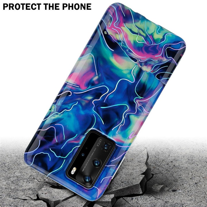 Actual product image Cadorabo IMD TPU Colorful Marble Cover (Huawei P40 Pro+)