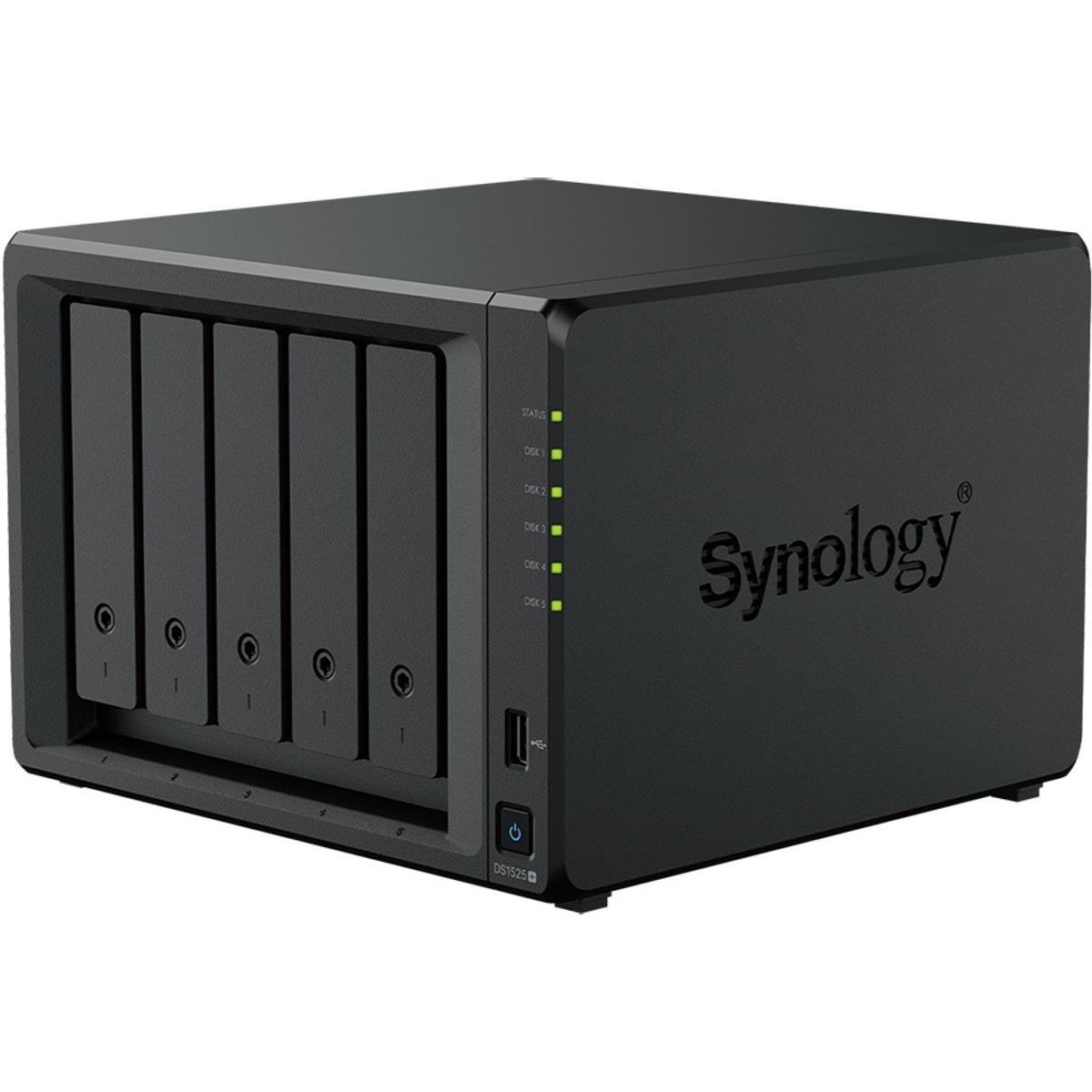 Synology DS1525+ 5Bay 30TB NAS met 5x6TB Plus HDD (5 x 6 TB), NAS, Schwarz