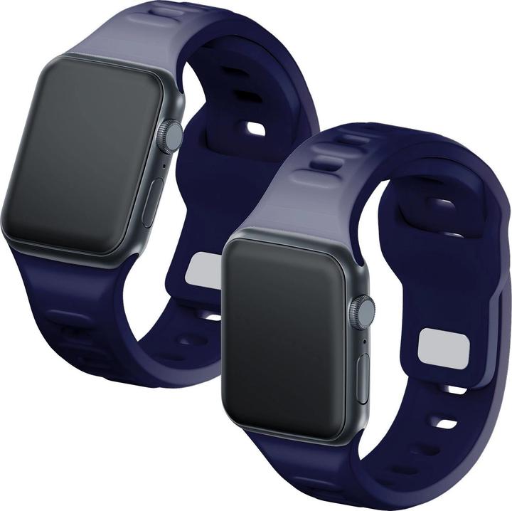 Immagine prodotto 3MK Cinturino in silicone granatowy/blu oceano dla Apple Watch 38/40/41mm (Acciaio inossidabile, Silicone)