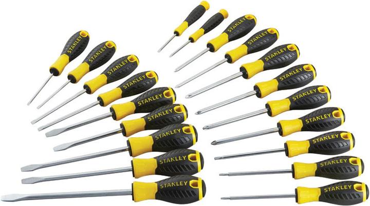 Actual product image Stanley Tools sta060213 Essential screwdriver, yellow/black (20 pieces) (Pozidriv cross recess (PZ), Pin-torx)