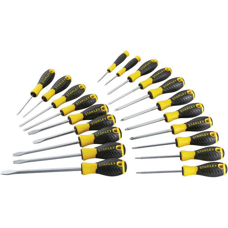Thumbnail - Stanley, Schraubenzieher, Tools sta060213 Essential Schraubendreher, gelb/schwarz (20 Stück) (Pin-torx, Pozidriv-Kreuzsc...