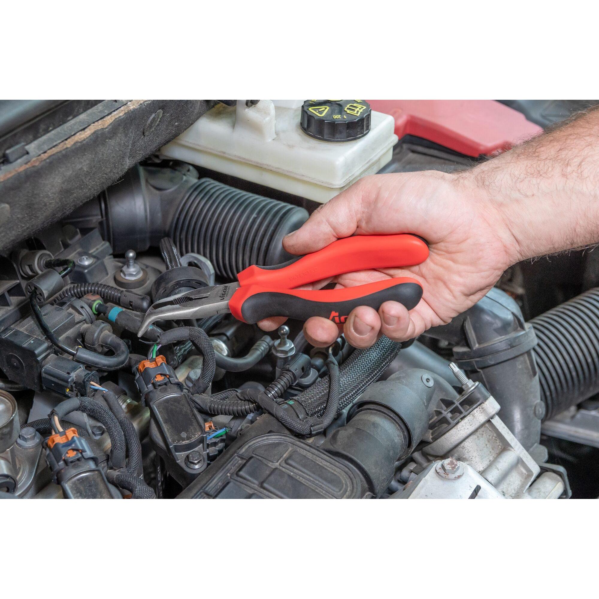 Thumbnail - Vigor, Zange, FLACHRUNDZANGE,ABGEWINKELT,200MM (200 mm)