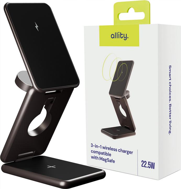 Actual product image Allity AWC-230-225WMS wireless charger 22.5W graphite 3w1 (22.50 W)