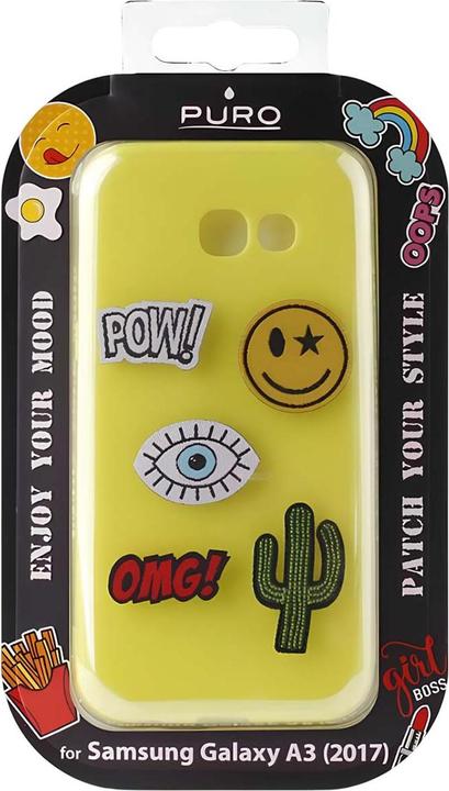 Produktbild Puro Patch Mania – Samsung Galaxy A3 (2017) Hülle, Set mit 5 Aufklebern (gelb) (Samsung Galaxy A3 (2017))
