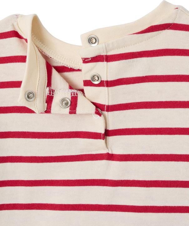 Actual product image Vertbaudet Bio-Kollektion: Gestreiftes Baby Shirt mit Druckknöpfen hinten (68)