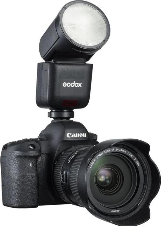Produktbild Godox V1mid C - Round head flash with battery for Canon (Aufsteckblitz, Canon, Godox)