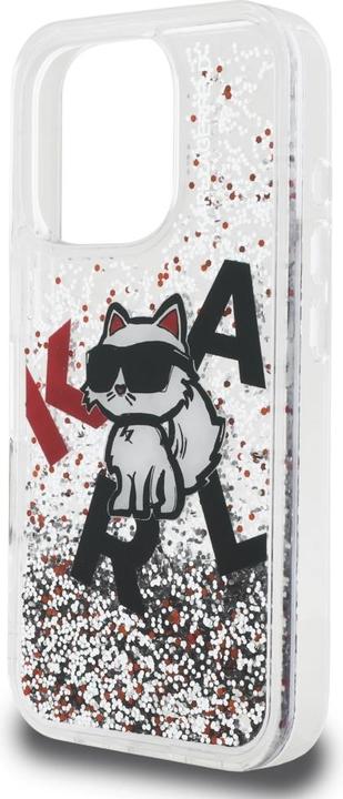Produktbild Karl Lagerfeld Case Liquid Glitter Choupette Logo for iPhone 16 Pro Max transparent (Apple iPhone 16 Pro Max)