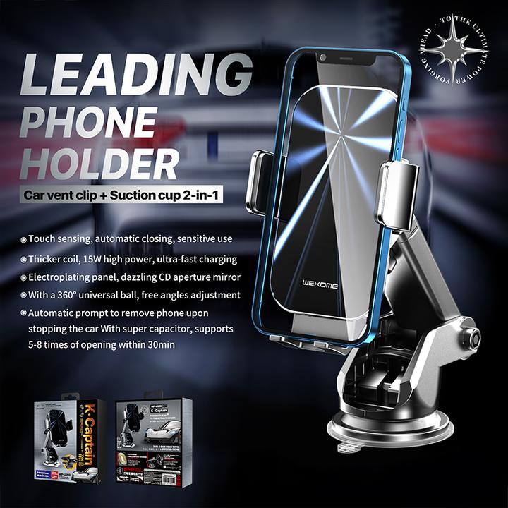 Actual product image Wekome Car holder with wireless charging