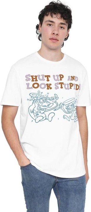 Immagine prodotto Ren & Stimpy Shut Up And Look Stupid! Maglietta Uomo (5XL)