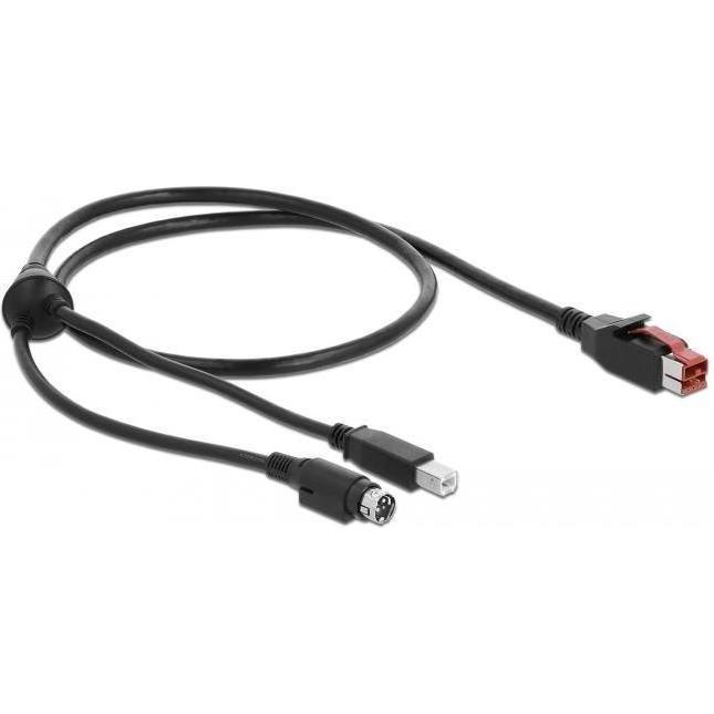 Delock 85487 Cavo PoweredUSB spina 24 V (1 m, USB 2.0), Cavo USB