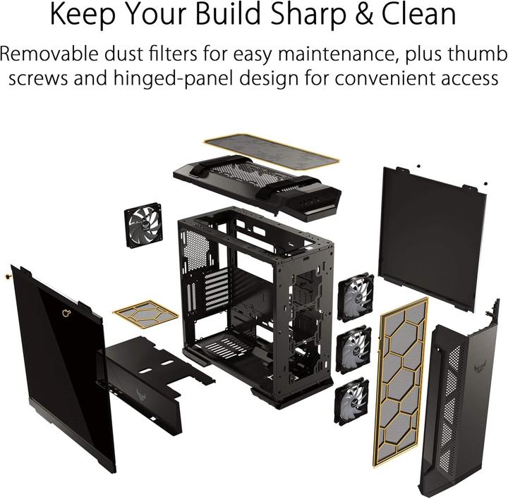 Actual product image ASUS TUF GT501 (ATX, mATX, Mini-ITX, E-ATX)