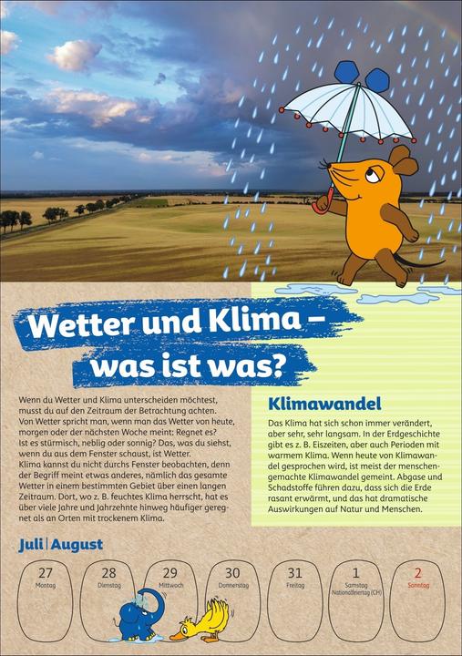 Image du produit Harenberg Schütze die Erde mit der Maus Wochenkalender 2026 (Couverture rigide, Allemand)