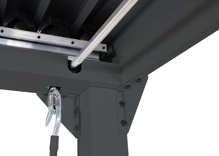 Produktbild Mendler Alu Pergola HWC-L41, stabiles 8cm-Metall-Gestell 3x3,7m, anthrazit (306 cm, 368 cm)