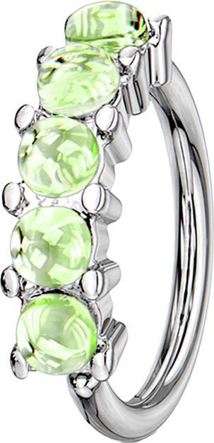 Immagine prodotto Star Piercing Anello Micro Piercing argento cinque pietre epossidiche verde (senza ottone, Acciaio chirurgico 316L)