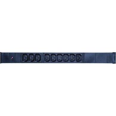 Exertis Connect 19" PDU 9 x IEC13 Buchse im Alugehäuse 1HE, 3 x 1,5mm Kabel 2,5m, RAL 9005 schwarz kosteneffiziente, USV...