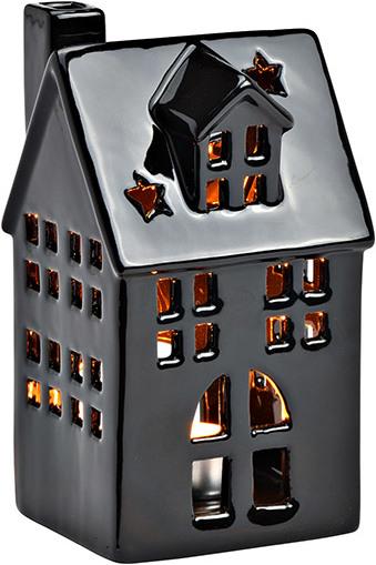 G. Wurm Photophore Maison en porcelaine noire (L/H/P) 9x16x7cm