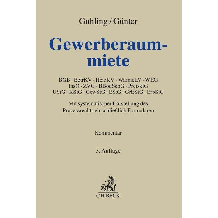 Gewerberaummiete, Fachbücher von Peter Günter, Hartmut Guhling