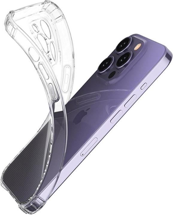 Produktbild Apfelkiste iPhone 15 Pro Gummi Hülle mit Kameraschutz, Air Cushion, Transparent (Apple iPhone 15 Pro)