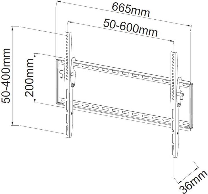 Immagine prodotto Techly Supporto da parete per TV LCD LED 40"-65", nero (Muro, 65", 50 kg)