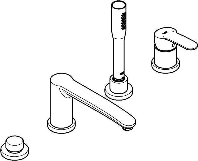 Image du produit Grohe Combiné baignoire 4L-EH EUROSTYLE C chr