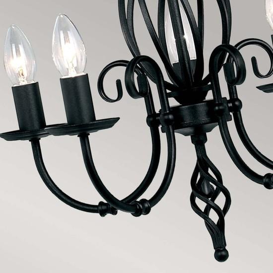 Actual product image Elstead Lighting Artisan chandelier E14 5-fold black (47 cm)