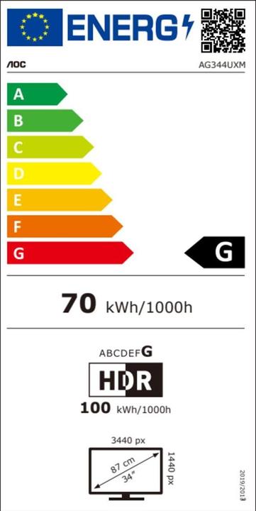 Energie-Label AOC AG344UXM (3440 x 1440 Pixel, 34")