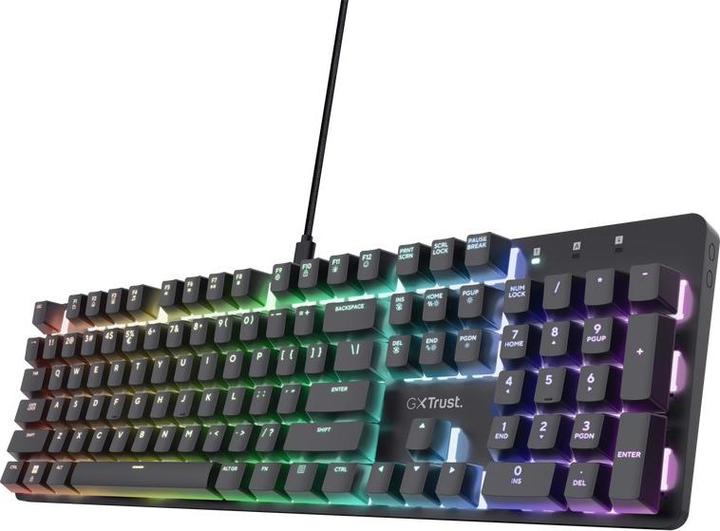 Actual product image Trust GXT 871 Zora Tastatur Gaming USB QWERTY US Englisch Schwarz (US, Cable)