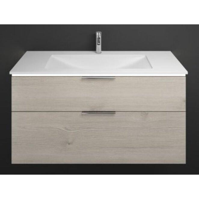 burgbad, Badmöbelset, Eqio Mineralguss-Waschtisch inklusive Waschtischunterschrank und LED-Waschtischunterschrankb