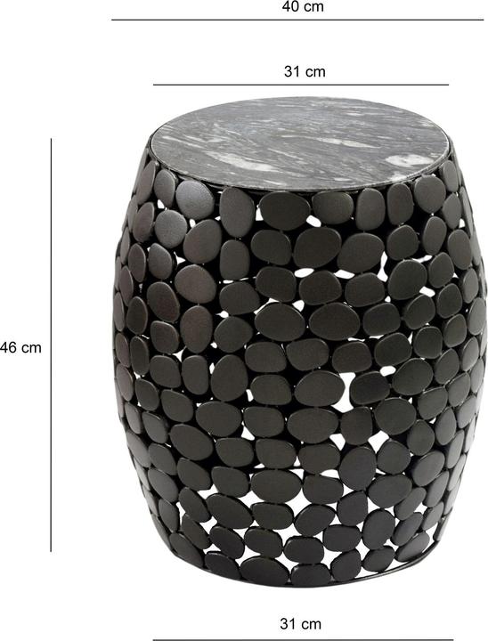Produktbild FineBuy Beistelltisch rund 40cm Metall Couchtisch Marmor Alu Wohnzimmertisch Dekotisch
