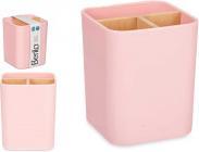 Actual product image Berilo square organizer 3 holes bamboo pink