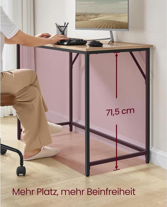 Image du produit Vasagle Tisch 100 x 50 x 76 cm Camelbraun/Schwarz (50 x 100 x 76 cm)