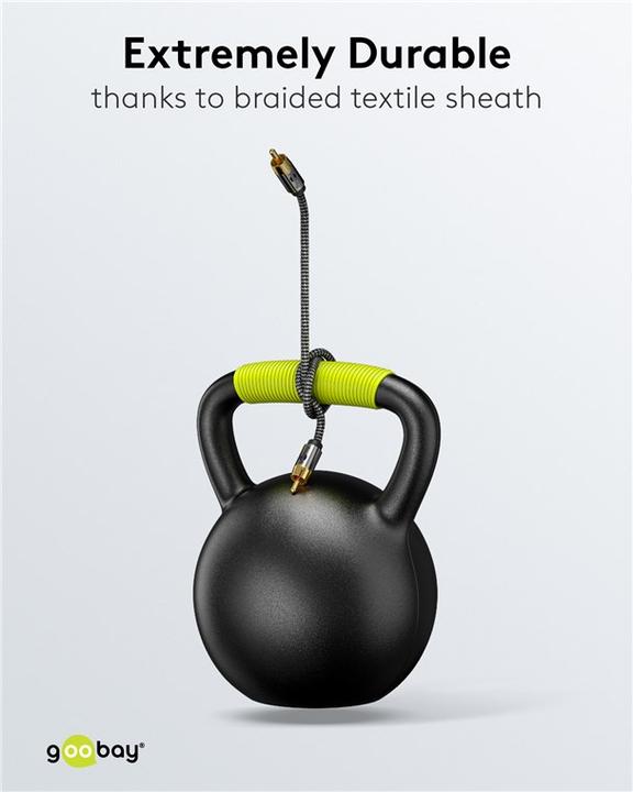 Actual product image Goobay Mono RCA cable, 2 m, Sharkskin Grey (2 m, Cinch)