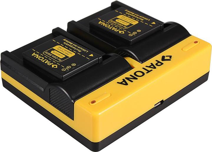 Actual product image Patona Dual charger for Casio Panasonic CGA-S007E Exilim EXZ150 EX-Z150 EXZ155 EX-Z155 incl. Micro- (Camera battery charger)