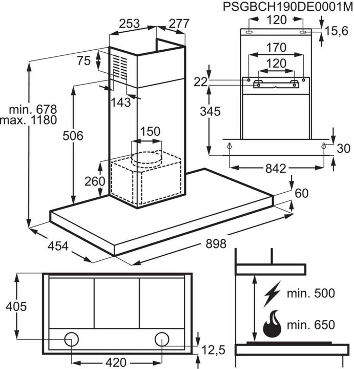 Actual product image AEG DAMPCAP DBE5960HB (Wall hood)