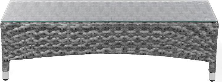 Produktbild Beliani Sonneninsel Rattan grau Sonnendach cremeweiss SYLT LUX