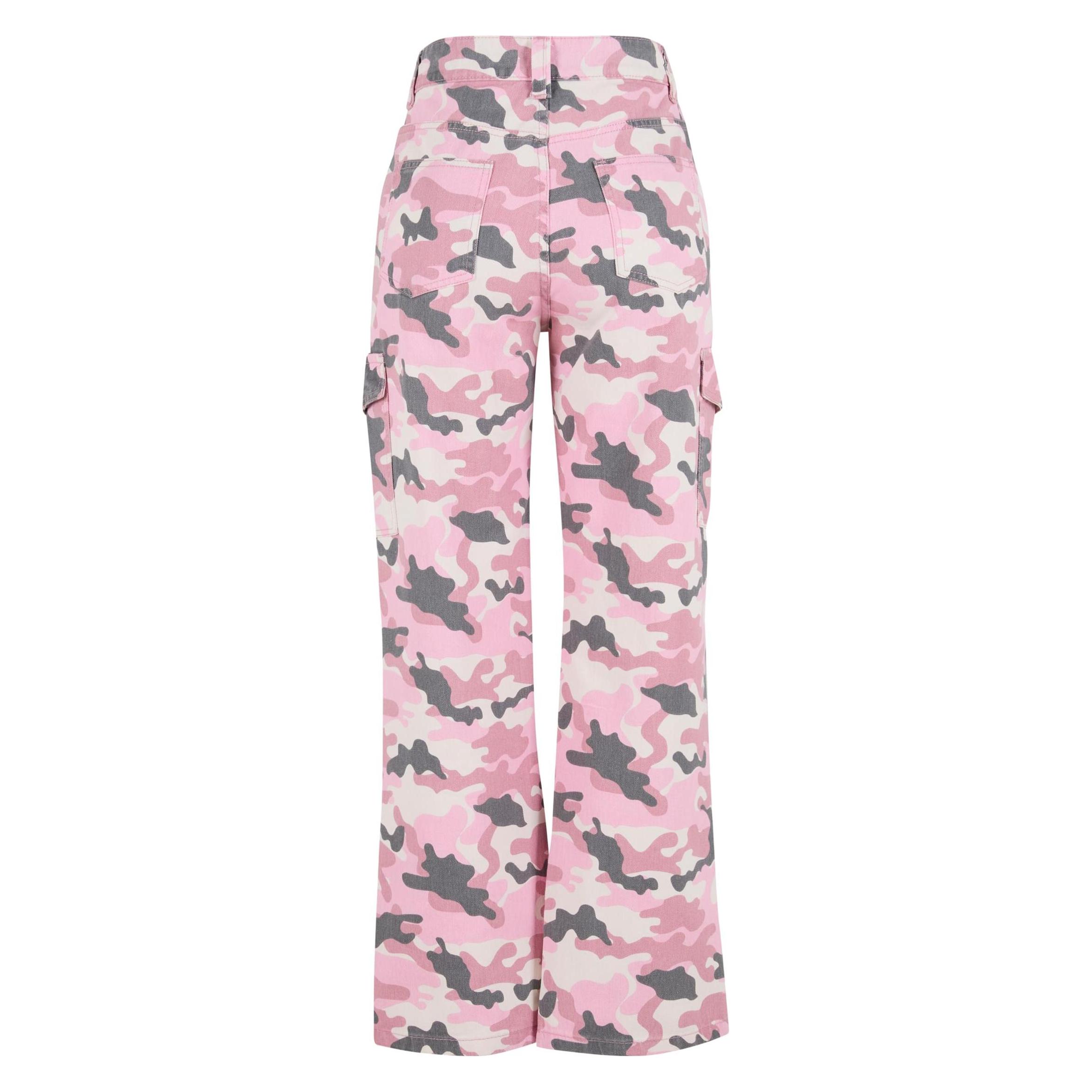Def, Damen, Jeans, Straight Fit Jeans Pink Camo Xs, Pink, (Xs)