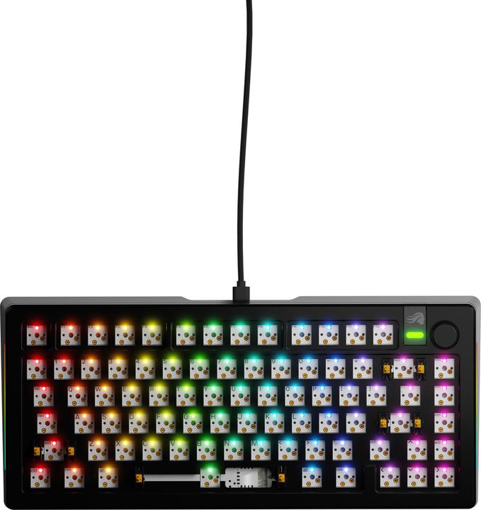 Actual product image Glorious GMMK 3 Pro 75 % custom gaming keyboard - barebone, ANSI layout, black (Barebone, Cable)