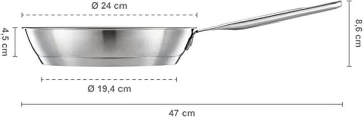Actual product image Fiskars All Steel Frying Pan, 24cm (Frying pan, Stainless steel, 24 x 6.30 cm)