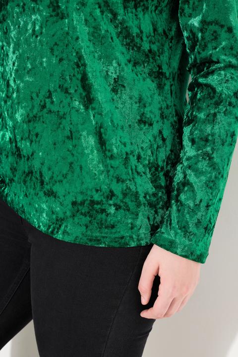 Produktbild Ulla Popken Samtshirt, Stehkragen, Slim, Langarm (58)