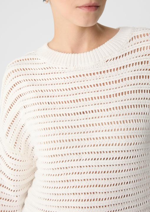 Produktbild Comma Strickpullover Verkürzter Strickpullover mit Ajourmuster im Relaxed Fit (36)