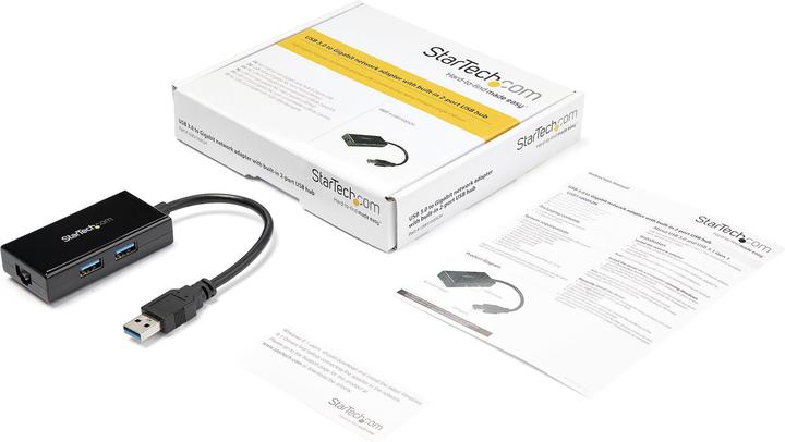 Produktbild StarTech USB 3.0 Gigabit Ethernet and USB 3.0 Hub (USB-A, 1 Port)