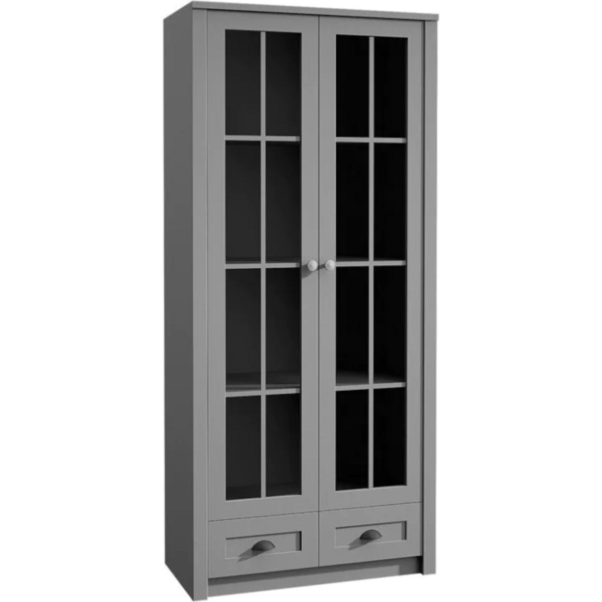 Konsimo, Vitrine + Buffetschrank, Lemas (90 x 198 x 43 cm)