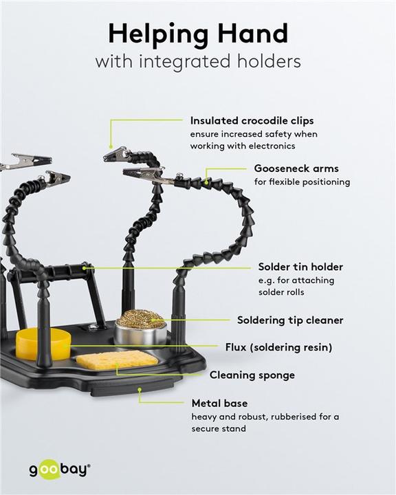 Actual product image Goobay Soldering aid with 4 flexible arms (Third hand)