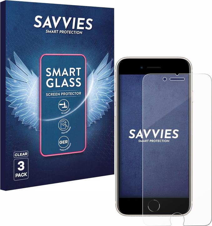 Produktbild Savvies Panzer Schutzglas für Apple iPhone SE 3 2022 Schutzfolie Displayschutz Display Schutz Glas Folie (3 Stk., Apple iPhone SE (3rd Gen))