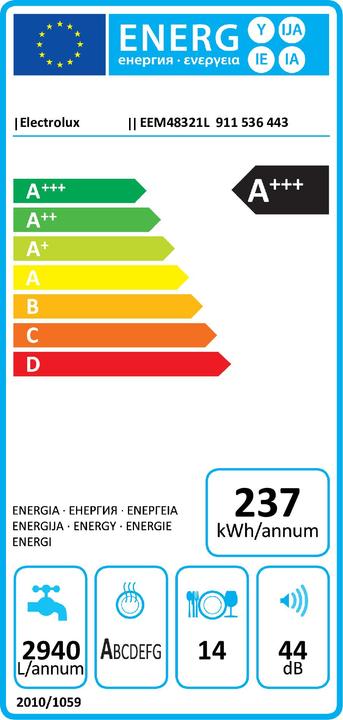 Energie-Label Electrolux Indaplovė EEM48321L + Nemokamas pristatymas
