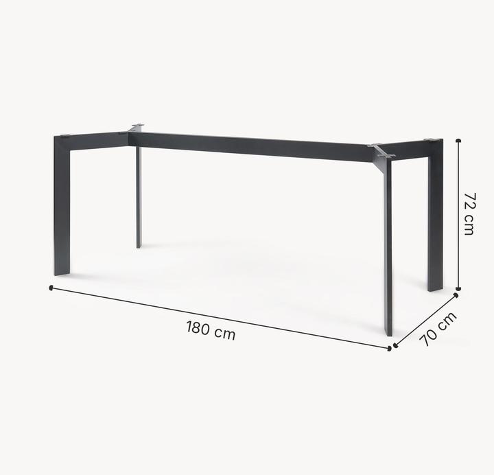 Image du produit En.Casa Tischgestell Verg Stahl 180x70x72 cm Schwarz