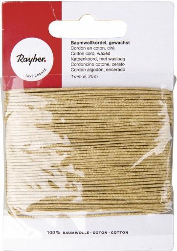 Image du produit Rayher Cordon de coton ciré naturel 20m