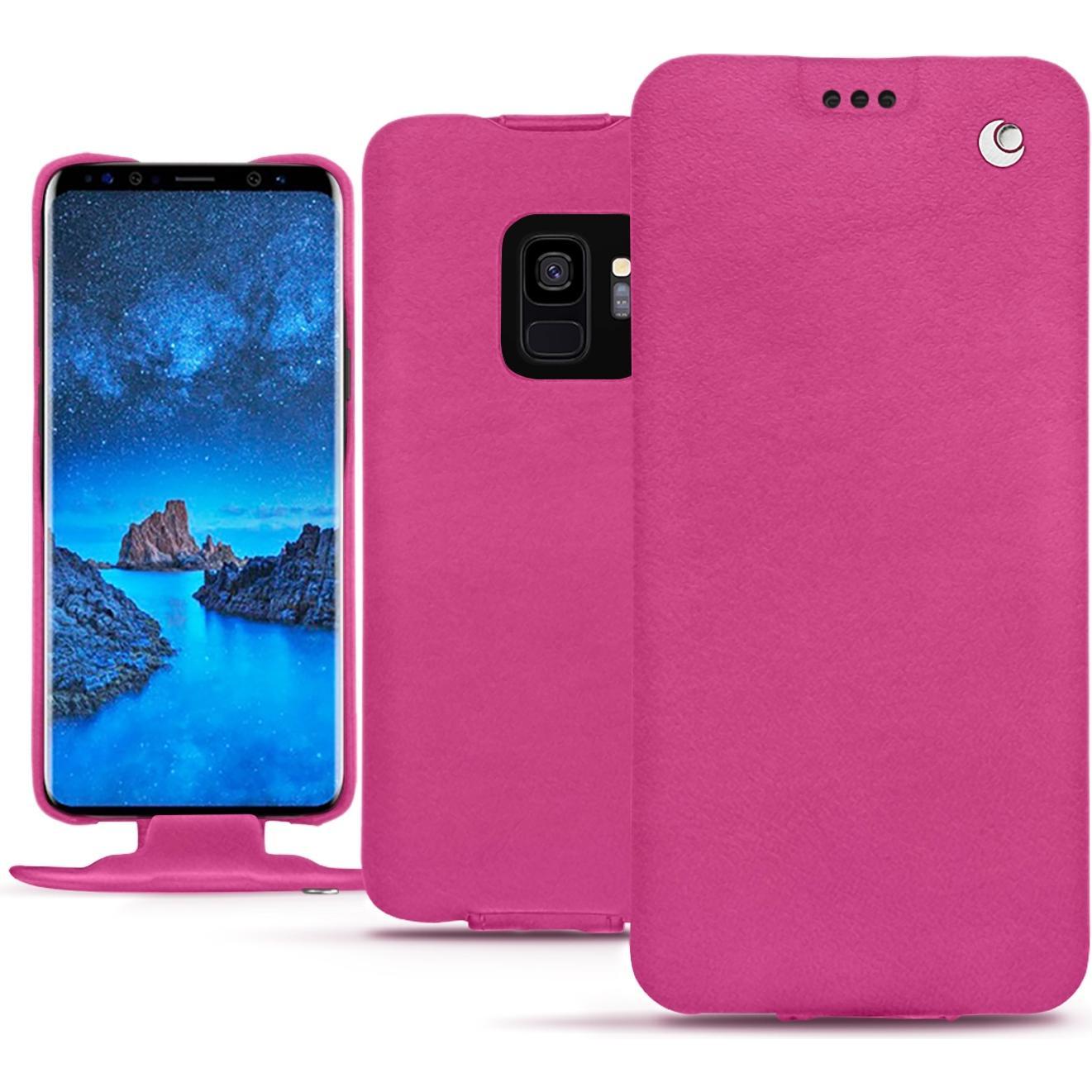 Noreve Lederschutzhülle vertikal (Samsung Galaxy S9), Smartphone Hülle, Rosa