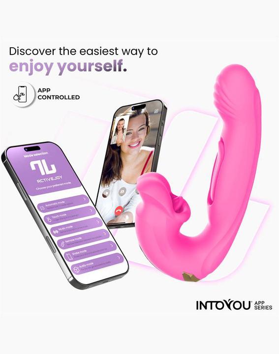 Produktbild IntoYou und Doppelzungenklopf-Vibrator mit App – Pink