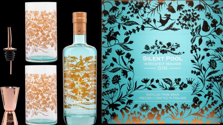 Actual product image Silent Pool Distillery London Dry Gin with 2 glasses (1 x 70 cl)
